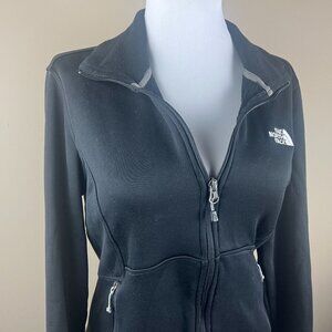 North Face Long Sleeve Jacket Size M Black, Athletic, Full Front Zip
